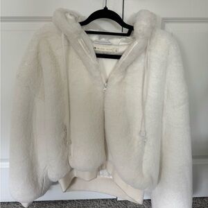 Blanc Noir Ivory Hooded Jacket